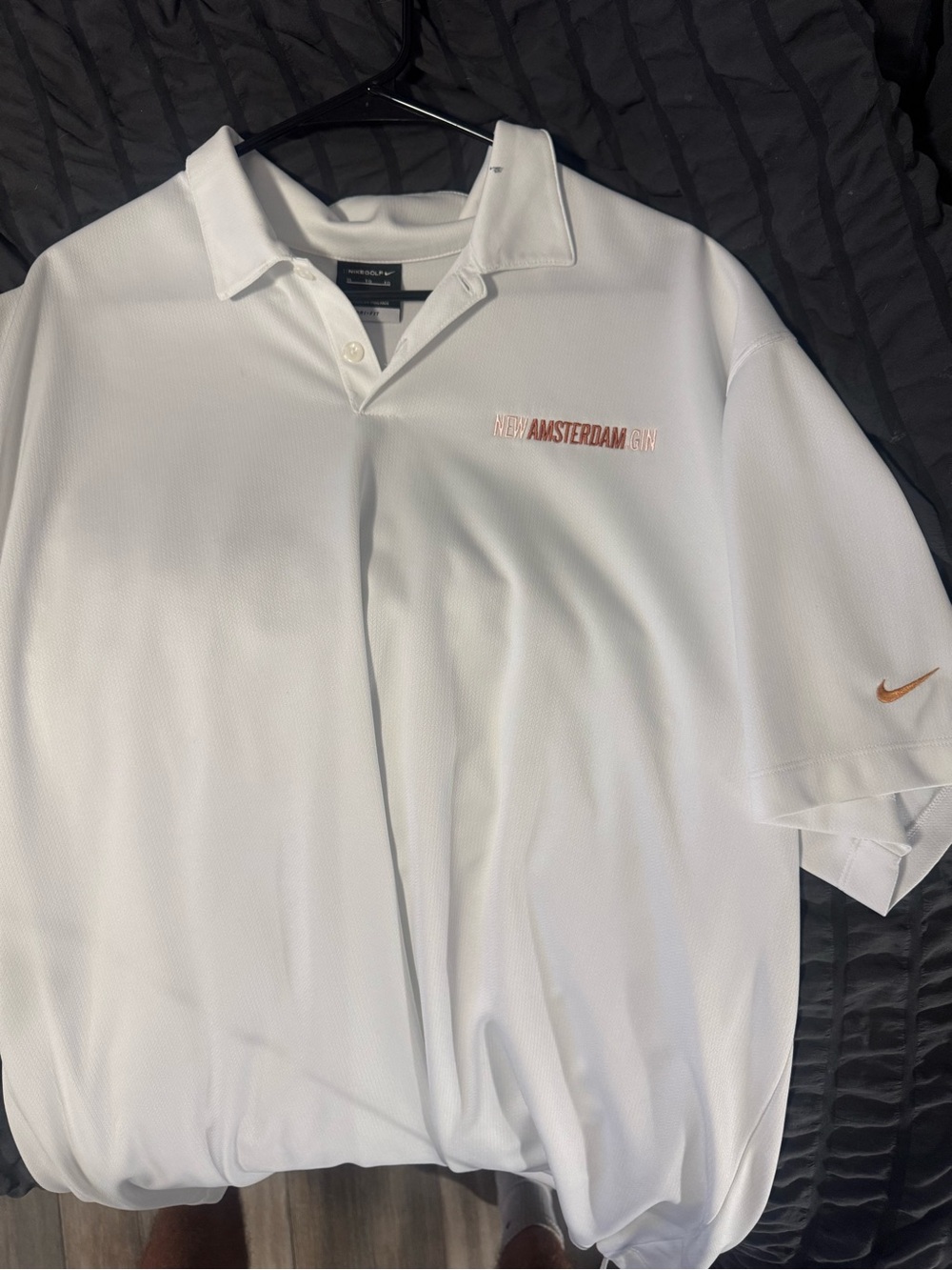 Nike White Polo with Peach Accents